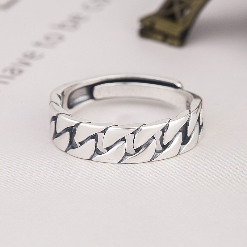 Bague Chaîne Ajustable — Argent S925