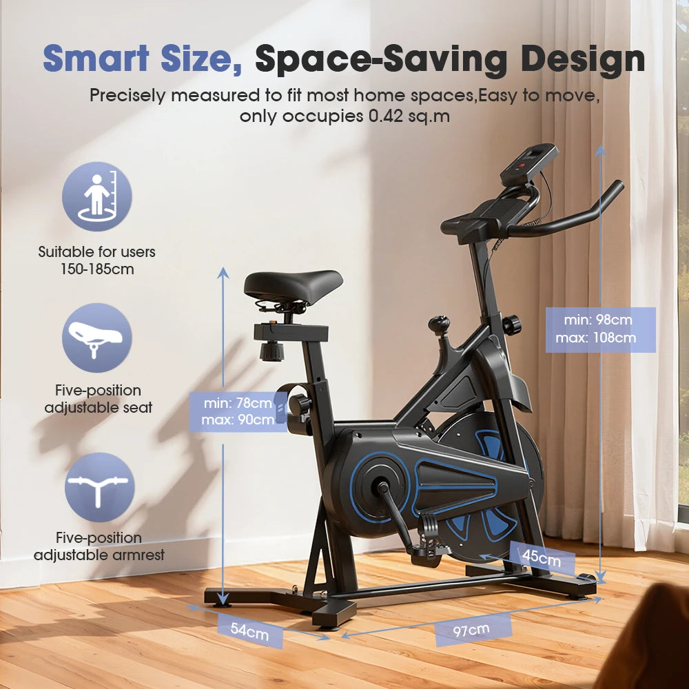 Vélo de biking magnétique silencieux avec volant d'inertie 12 kg