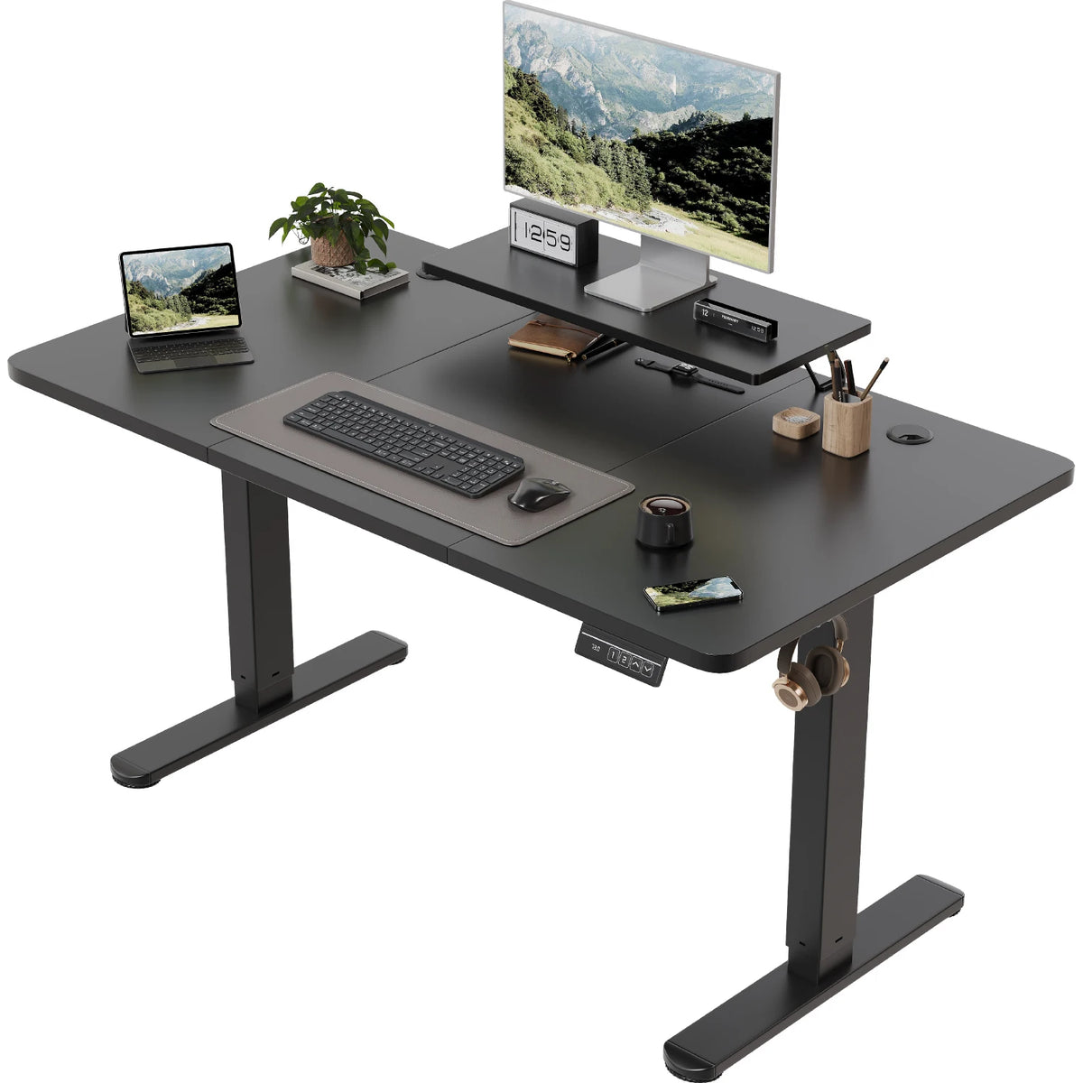 Bureau électrique réglable en hauteur 120 x 60 cm