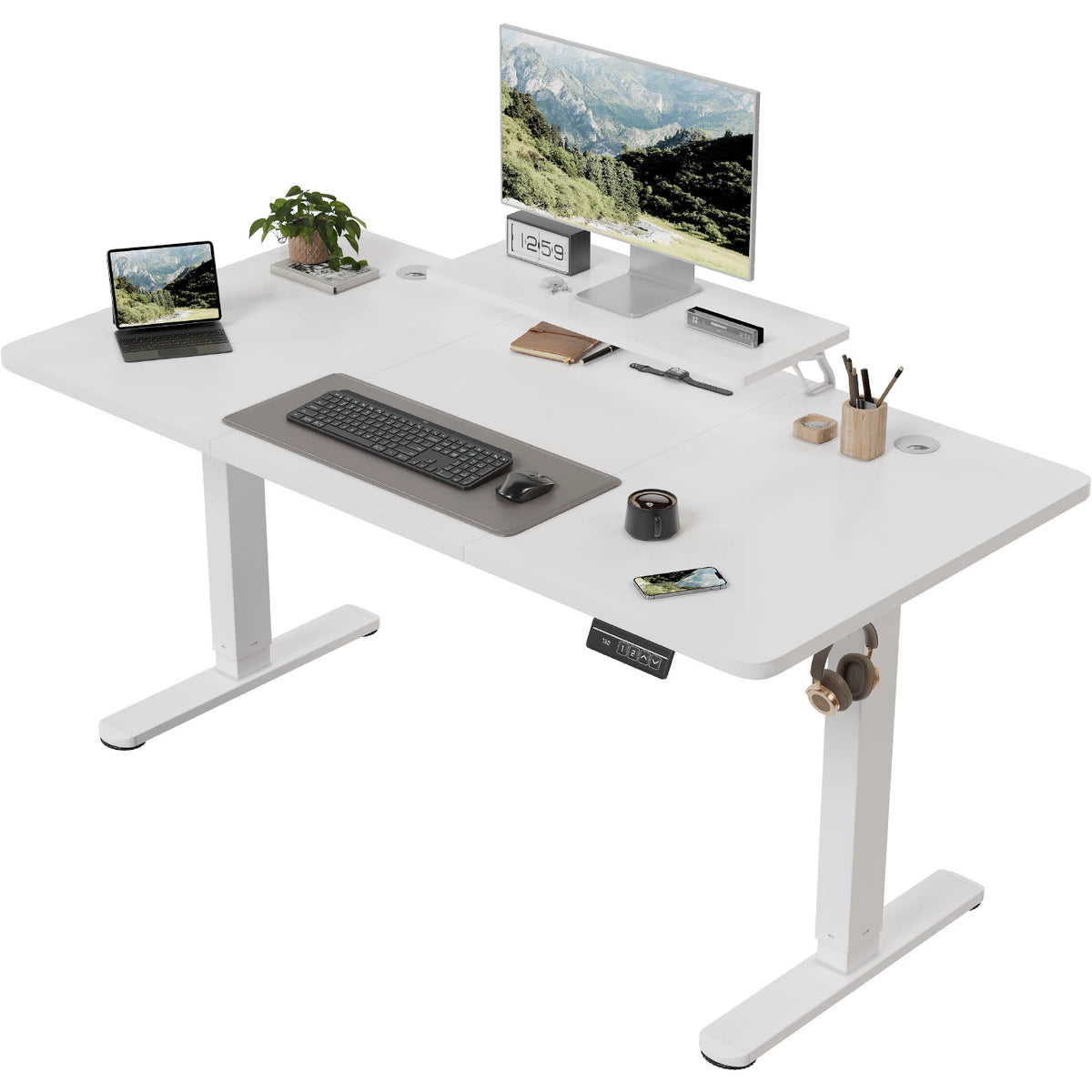 Bureau électrique réglable en hauteur 160 x 70 cm