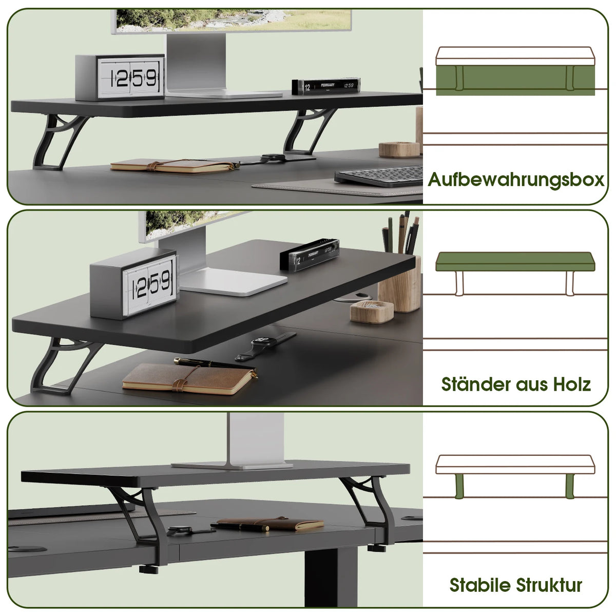 Bureau électrique réglable en hauteur 120 x 60 cm