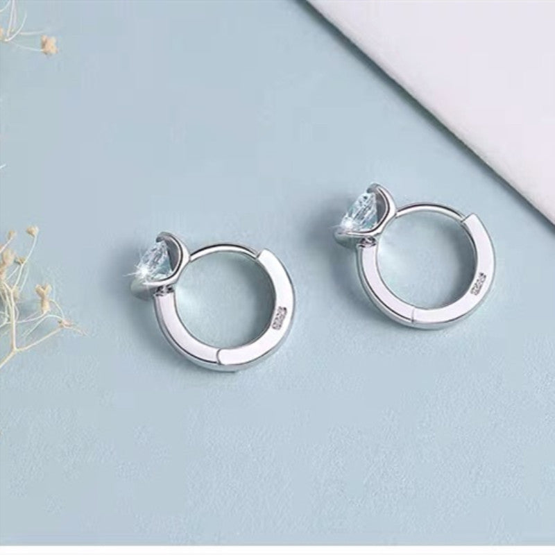 Boucles Goutte Solitaire — Argent S925