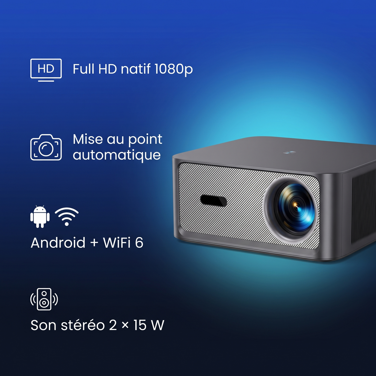 Vidéoprojecteur Full HD Android avec mise au point automatique : points forts