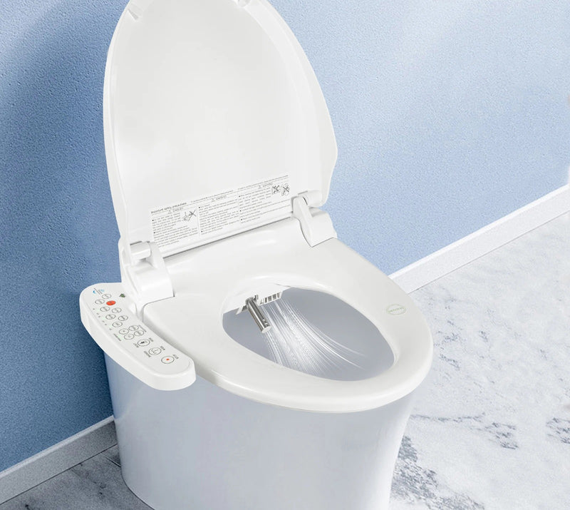 Abattant WC lavant chauffant à panneau latéral, séchage et filtre à charbon