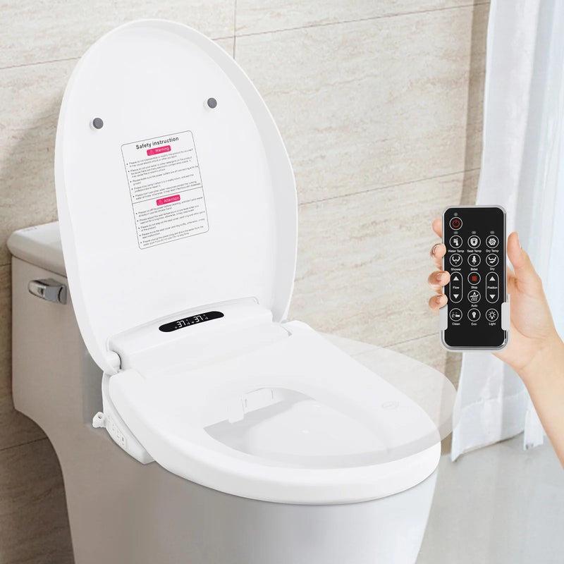 Abattant WC lavant chauffant avec télécommande, séchage et veilleuse