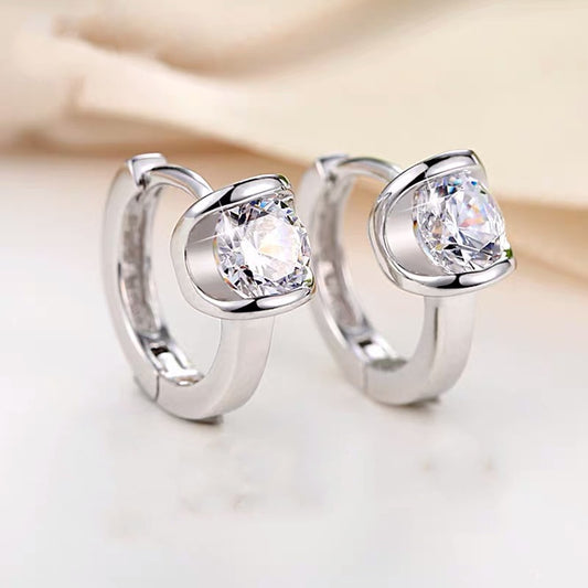 Boucles Goutte Solitaire — Argent S925