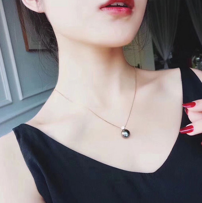Collier Perle de Tahiti — Argent S925 Plaqué Or 18K