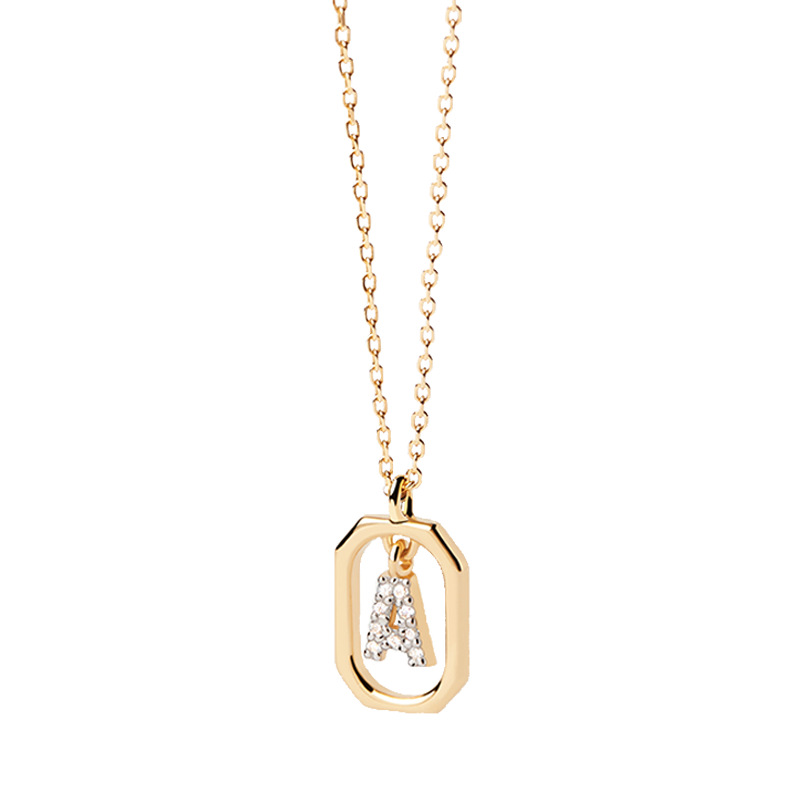 Collier Initiale — Argent S925 Plaqué Or 18K