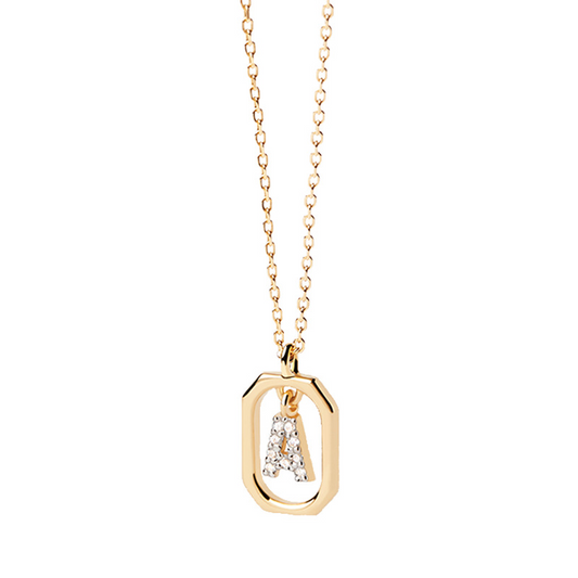 Collier Initiale — Argent S925 Plaqué Or 18K