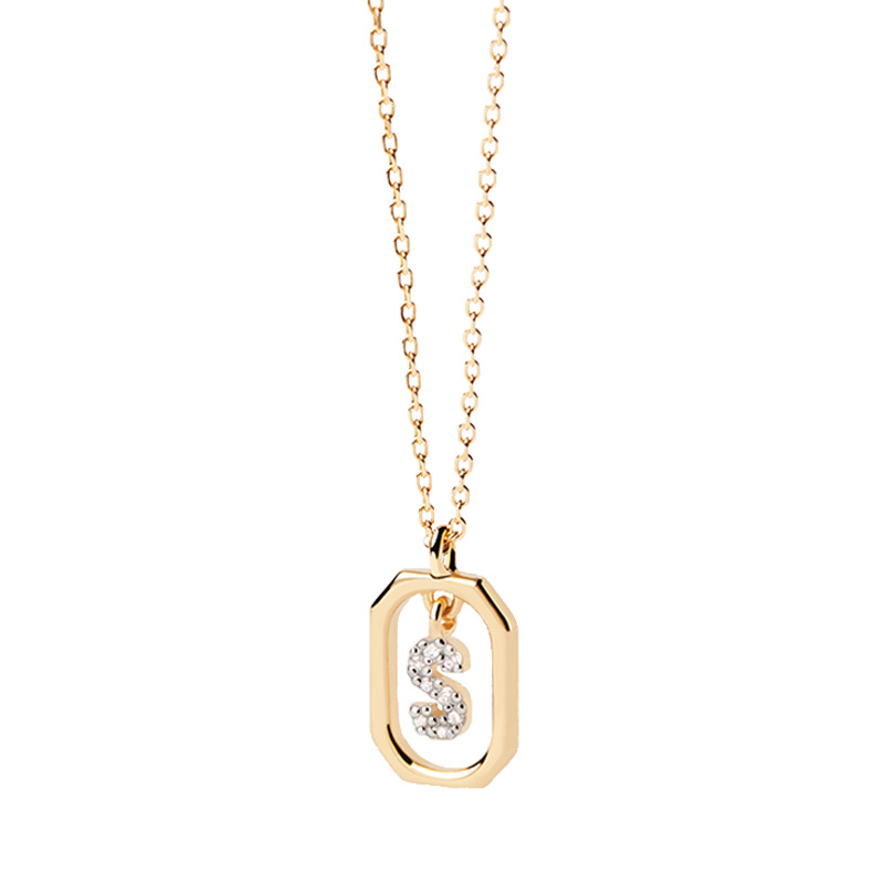 Collier Initiale — Argent S925 Plaqué Or 18K