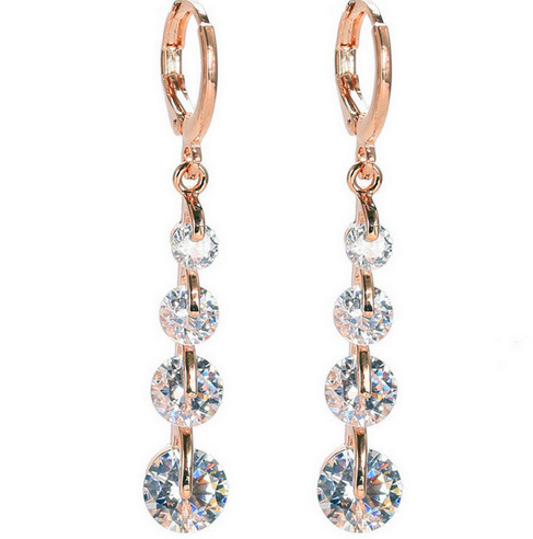 Boucles Goutte Pavée — Plaqué Or 18K