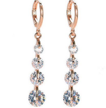 Boucles Goutte Pavée — Plaqué Or 18K