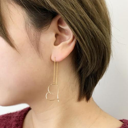Boucles Cœur Goutte — Argent S925 Plaqué Or 18K