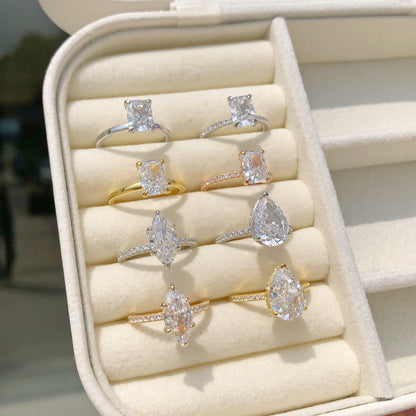 Bague Géométrique – Argent Sterling S925 & Zirconia