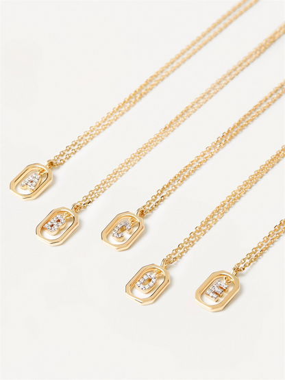 Collier Initiale — Argent S925 Plaqué Or 18K