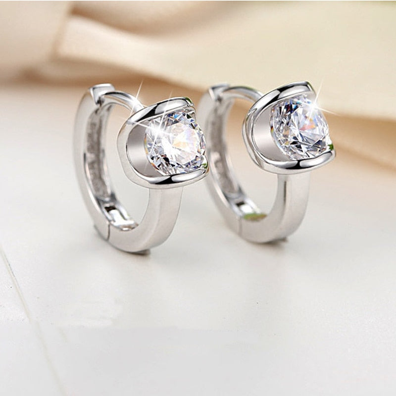 Boucles Goutte Solitaire — Argent S925