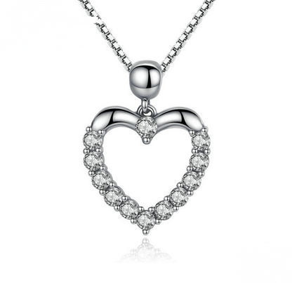 Collier Cœur Zircon — Argent Sterling S925