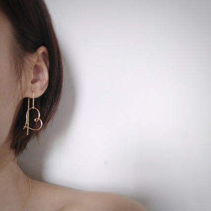 Boucles Cœur Goutte — Argent S925 Plaqué Or 18K