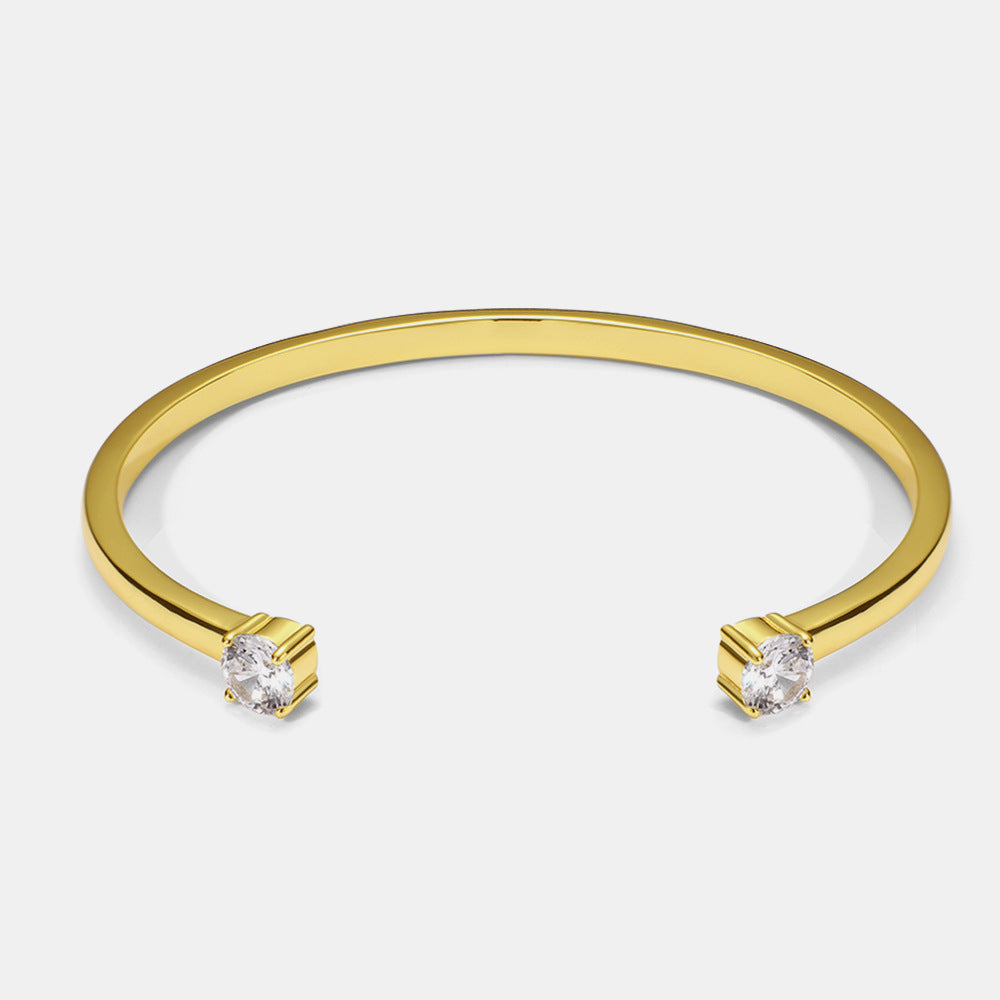 Bracelet Duo Zircon — Plaqué Or 18K