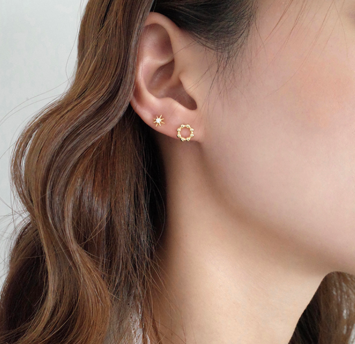 Puces Mini Étoiles — Argent S925