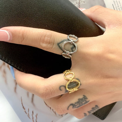 Bague Ellipse — Plaqué Or 18K