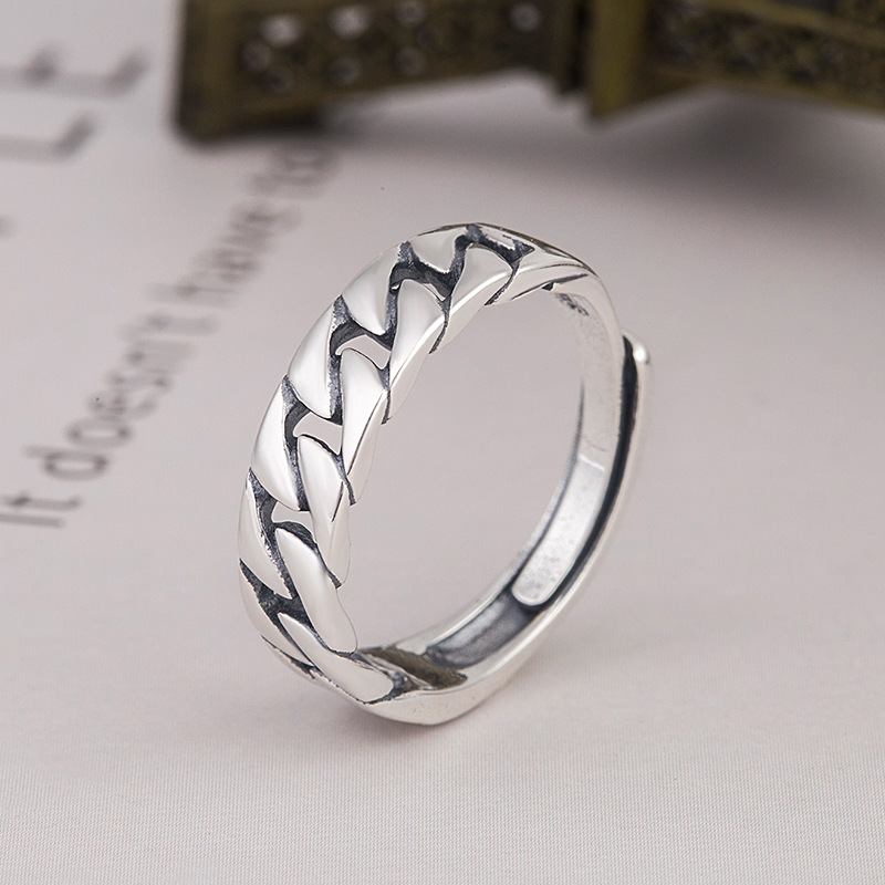 Bague Chaîne Ajustable — Argent S925