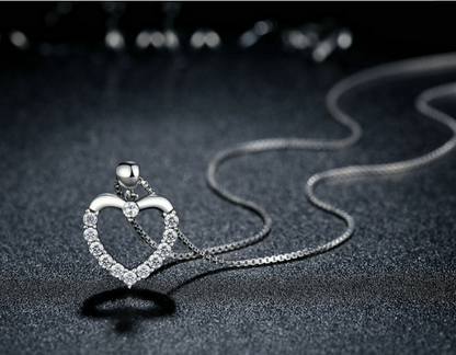 Collier Cœur Zircon — Argent Sterling S925