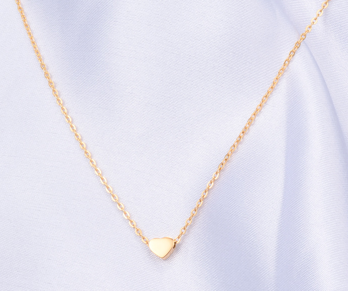 Collier Cœur Rosé — Plaqué Or Rose 18K