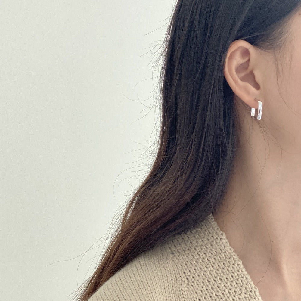 Puces Carrées Minimalistes — Argent Sterling S925