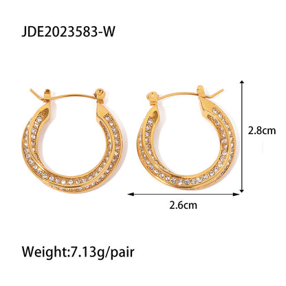 Boucles Torsadées Perle — Acier Plaqué Or 18K