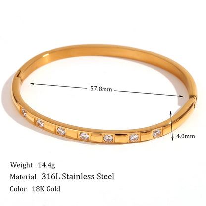 Bracelet Boucle Zircon — Plaqué Or 18K