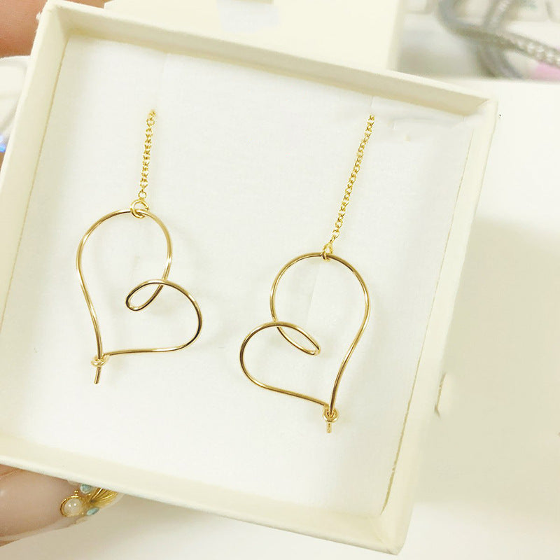 Boucles Cœur Goutte — Argent S925 Plaqué Or 18K