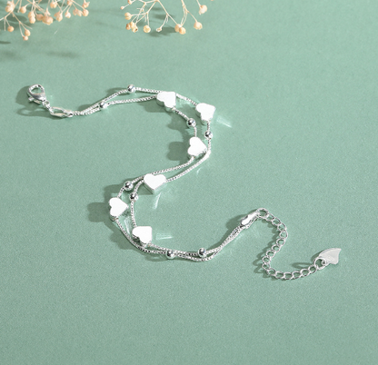 Bracelet Cœur Double — Argent S925