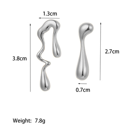 Boucles Goutte Asymétrique — Plaqué Or 18K