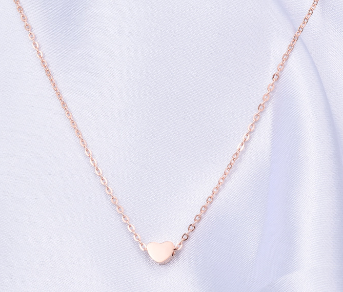 Collier Cœur Rosé — Plaqué Or Rose 18K