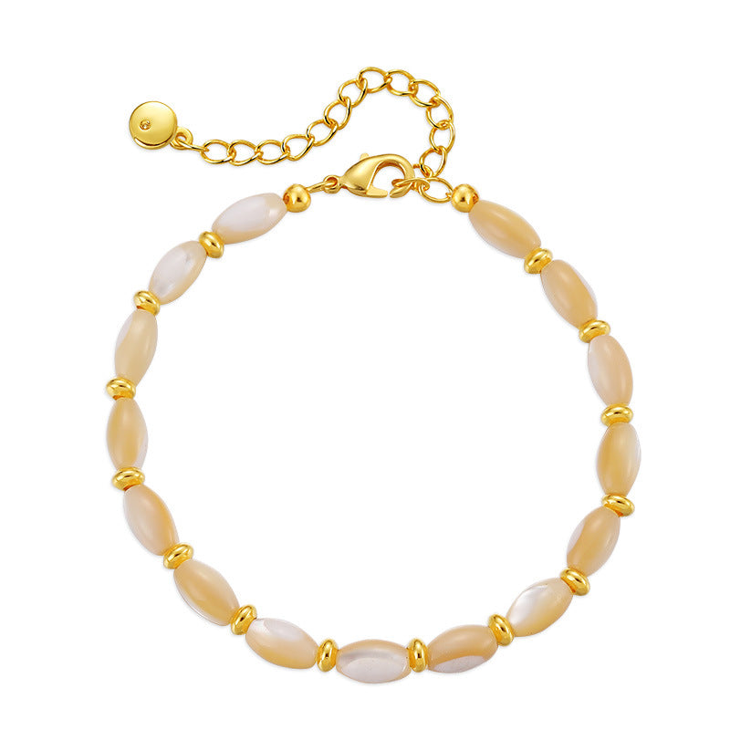 Bracelet Perle Coquillage — Plaqué Or 18K