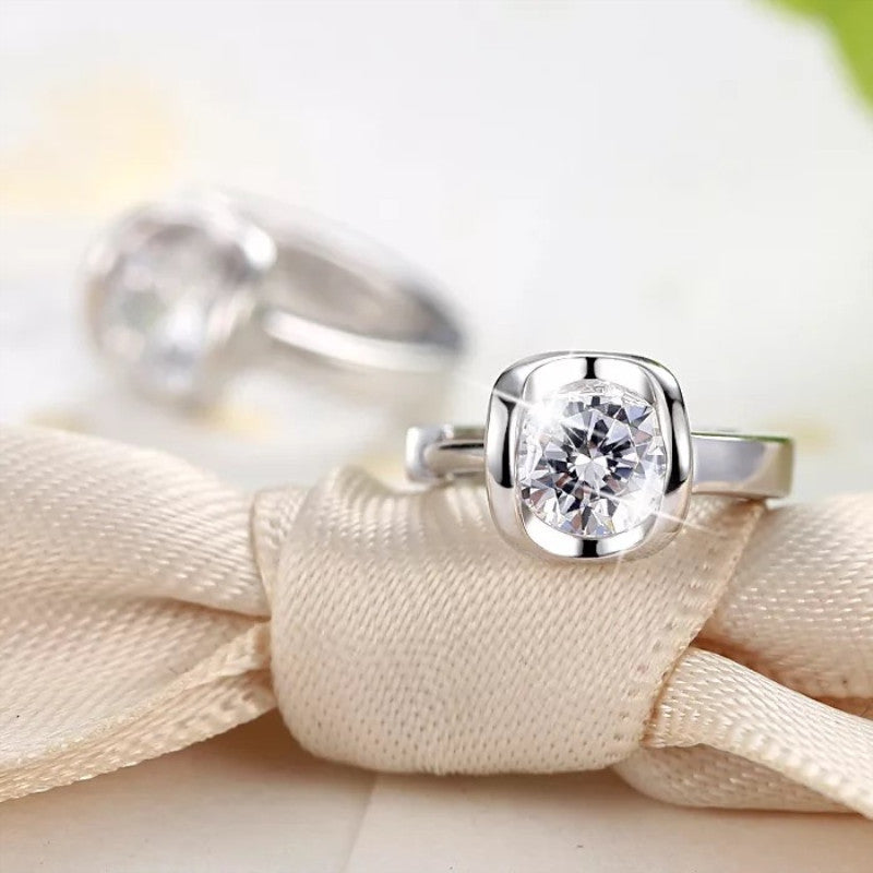 Boucles Goutte Solitaire — Argent S925