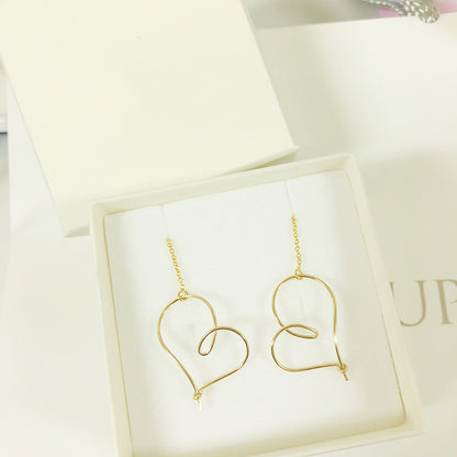 Boucles Cœur Goutte — Argent S925 Plaqué Or 18K