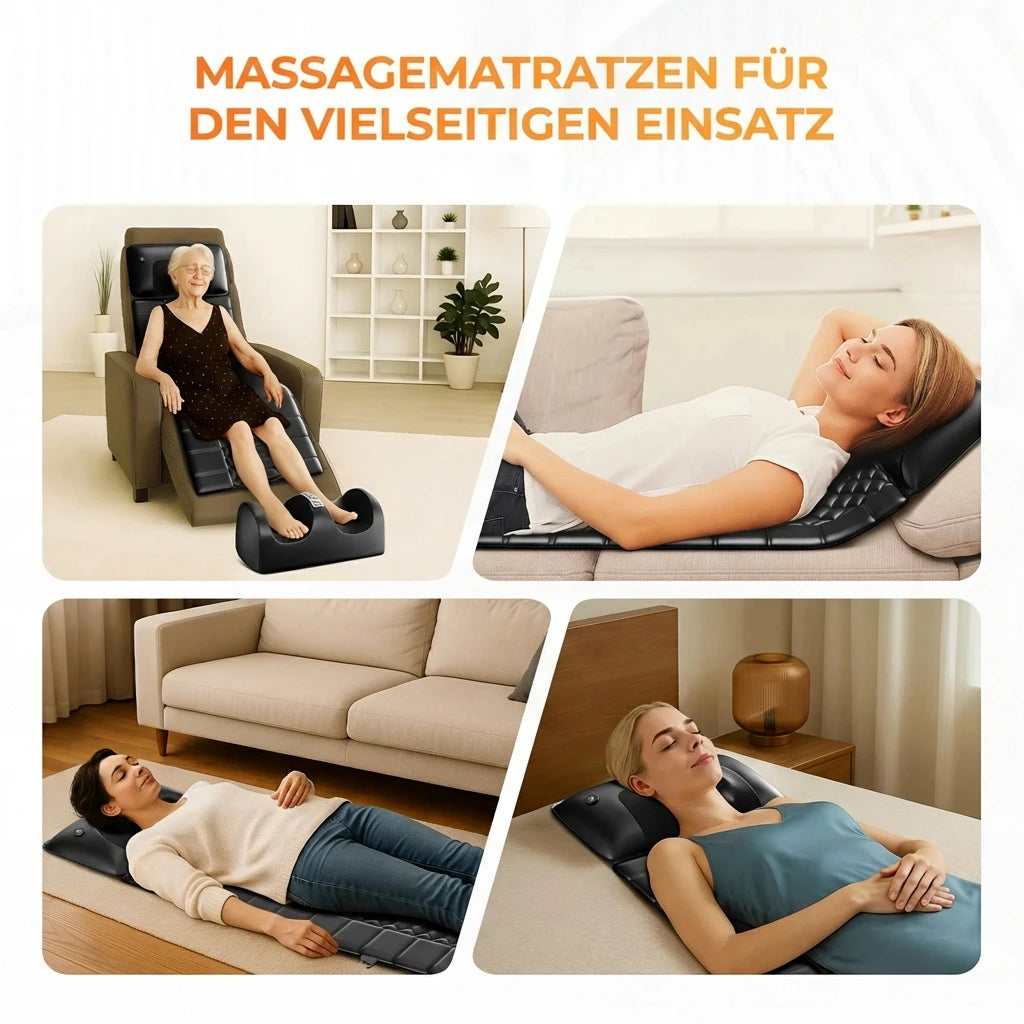 Tapis de massage chauffant pour tout le corps avec télécommande