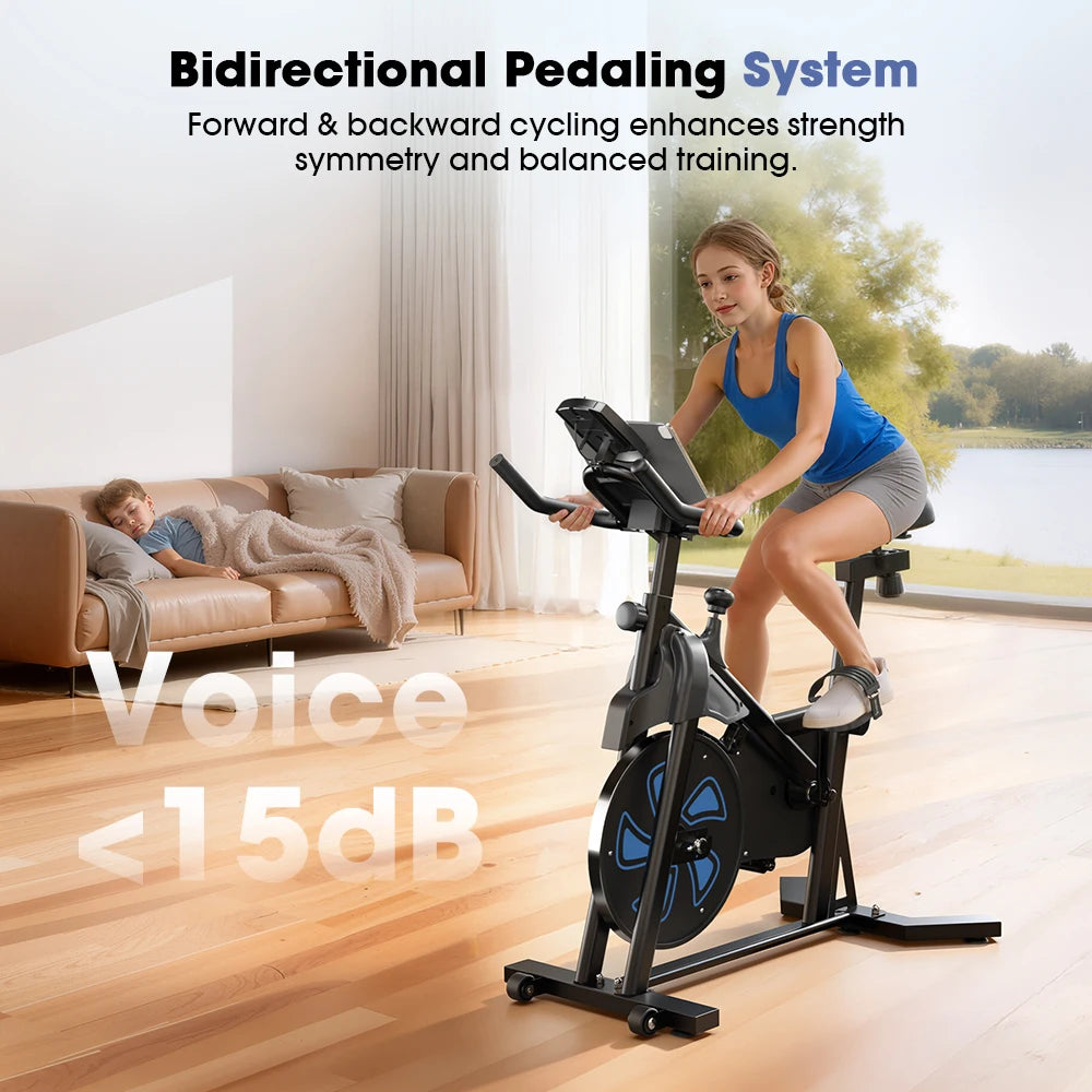 Vélo de biking magnétique silencieux avec volant d'inertie 12 kg
