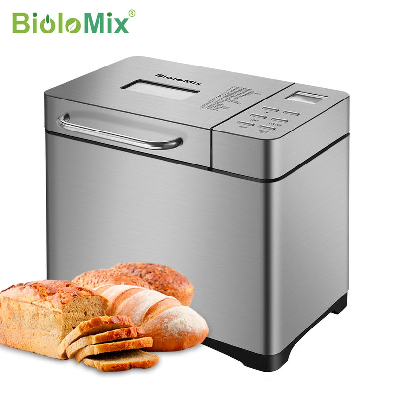 Machine à pain programmable avec distributeur de fruits secs et 3 tailles de pain