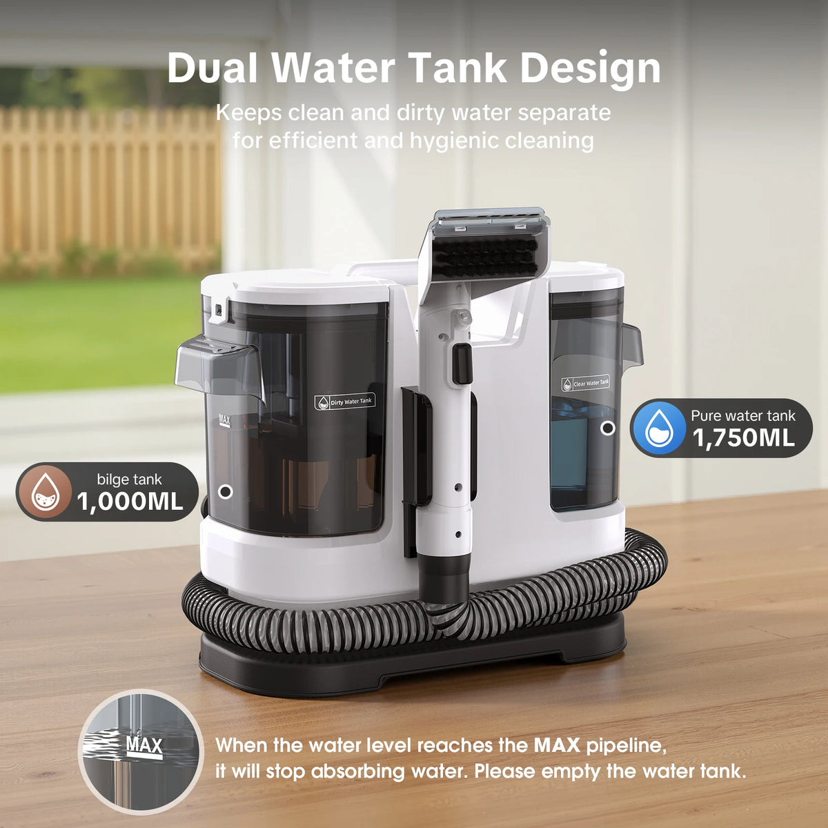 Détacheur textile à eau chaude avec double réservoir