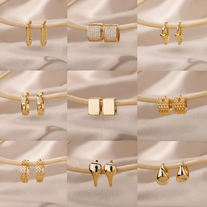 Créoles Géométriques — Plaqué Or 18K