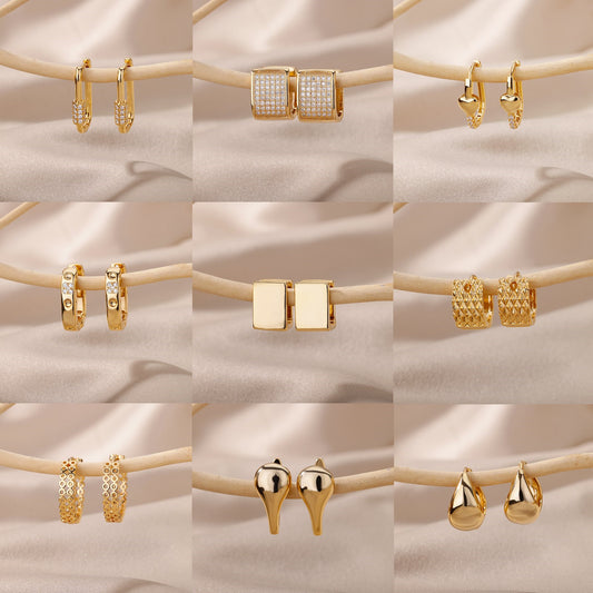 Créoles Géométriques — Plaqué Or 18K