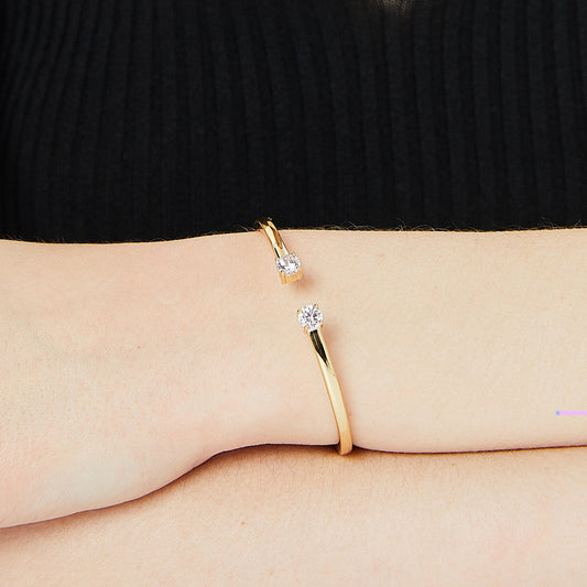Bracelet Duo Zircon — Plaqué Or 18K