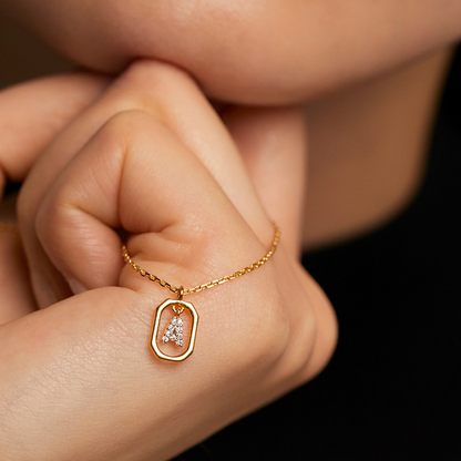 Collier Initiale — Argent S925 Plaqué Or 18K