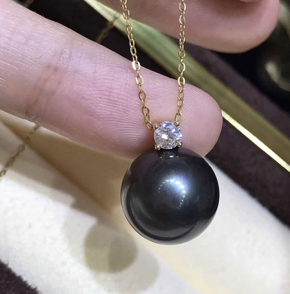 Collier Perle de Tahiti — Argent S925 Plaqué Or 18K