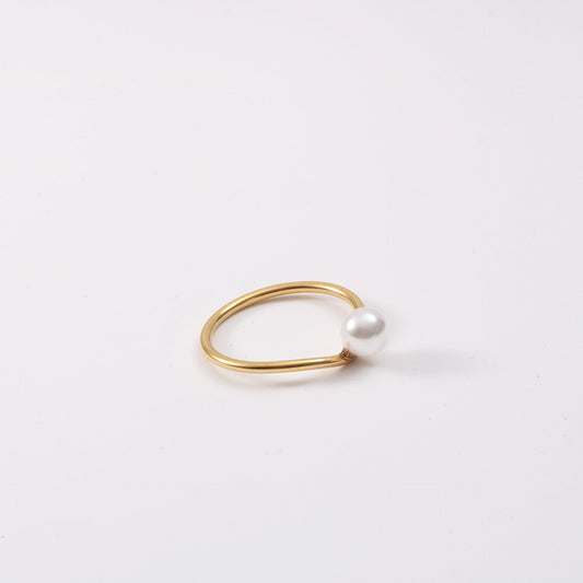 Bague Perle Nacrée — Plaqué Or 18K