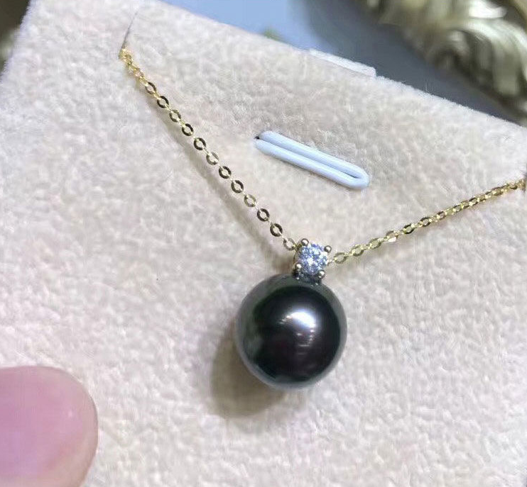 Collier Perle de Tahiti — Argent S925 Plaqué Or 18K
