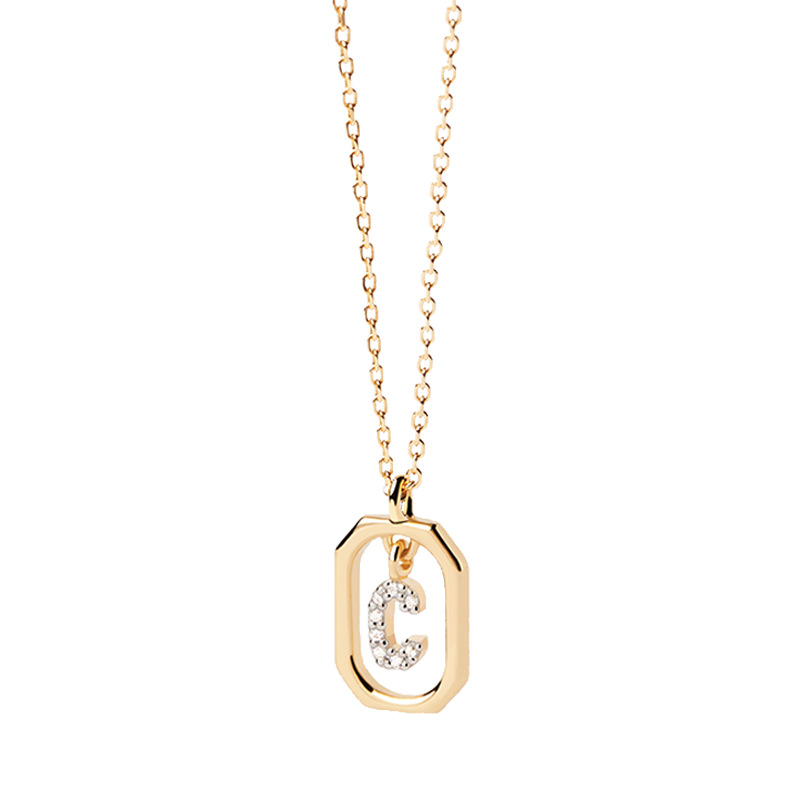 Collier Initiale — Argent S925 Plaqué Or 18K